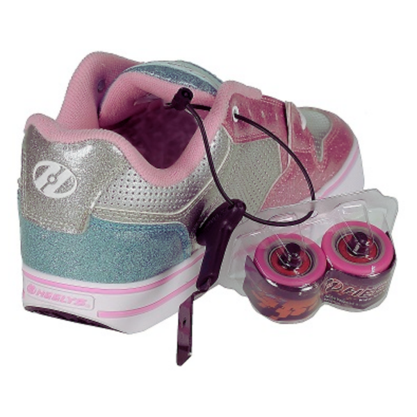 HEELYS MOTION PLUS SILVER/LIGHT PINK/ LIGHT BLUE, ZAPATOS CON RUEDAS, OPORTUNIDAD, COMPRAR ONLINE, ZAPATOS NIÑAS, BARATO.