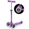 PATINETE INFANTIL MICRO MINI DELUXE LED MORADO, SCOOTER, LILA, COMPRAR ONLINE, OPORTUNIDAD, RUEDAS LUCES, EVOLUTIVO, 3 EN 1