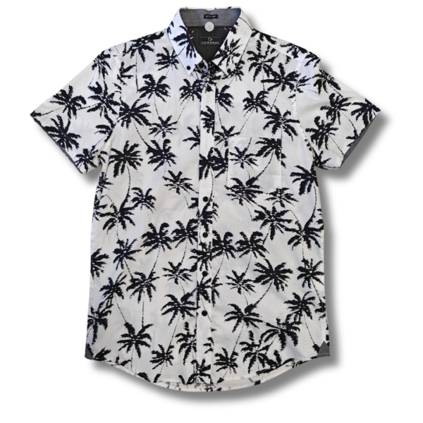 Camisa Hawaiana Floral Blanca Ocean Pacific, verano, floral palmeras, temporada 2024, tendencia verano, comprar puerto banús