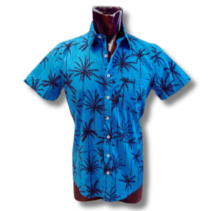 Camisa Hawaiana Floral Azul Ocean Pacific verano floral palmeras, comprar camisas havaianas puerto banus, marbella, temporada 2024