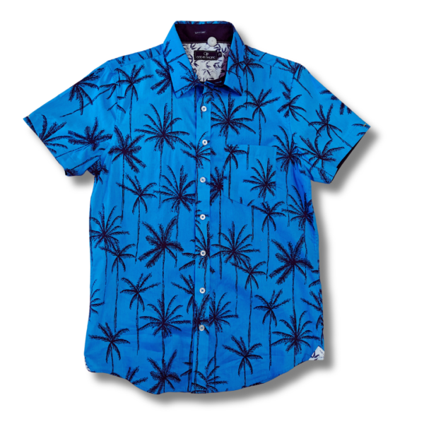 Camisa Hawaiana Floral Azul Ocean Pacific verano floral palmeras, comprar camisas havaianas puerto banus, marbella, temporada 2024