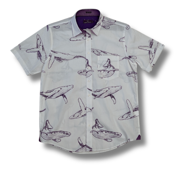 camisa hawaiana blue whale, ballena, camisa hombre, comprar online, corte regular