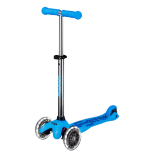 mini micro azul, patinete infantil 3 ruedas, scooter luces led, calidad micro, temporada 2024