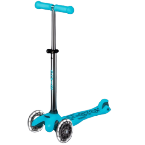 scooter mini micro glow aqua, scooter infantil, comprar patinete 3 ruedas, luces led