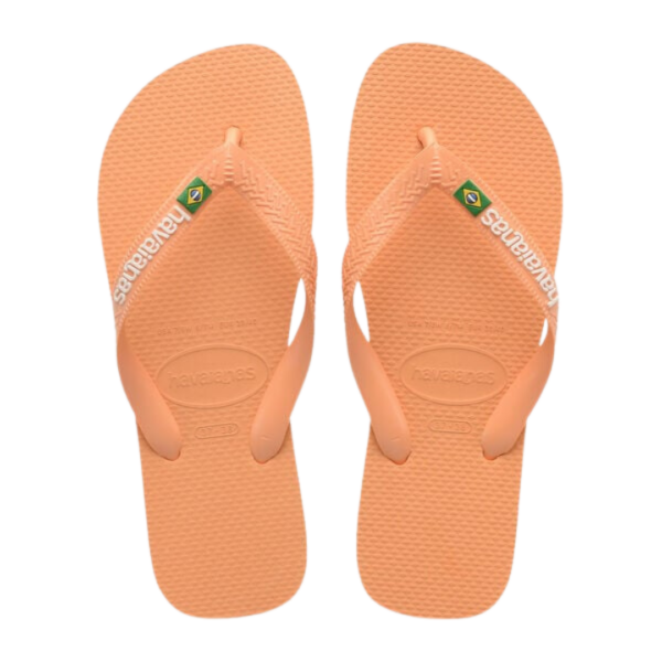 chanclas havaianas, color peach, clasico havaiana, brasil logo