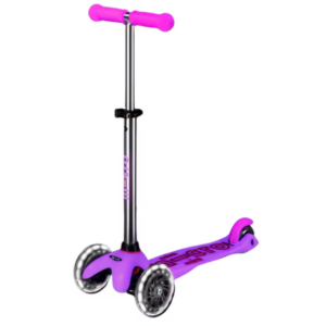 scooter mini micro, patinete fluorescente morado, patinete infantil 3ruedas