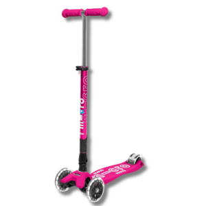 scooter infantil 3 ruedas, patinete micro, maxi micro rosa chicle plegable, ruedas luces led,